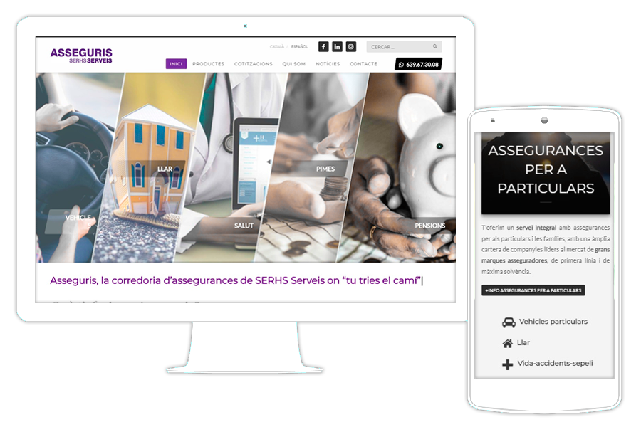 web Asseguris assegurances particulars empresa Assegurances per a la llar, vehicle, salut i ciber seguretat - ASSEGURIS